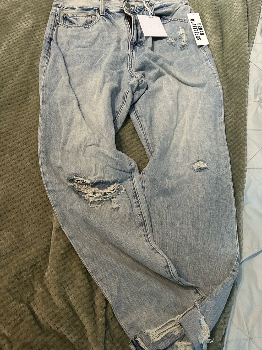 pistola Light Blue Distressed Relaxed Jeans